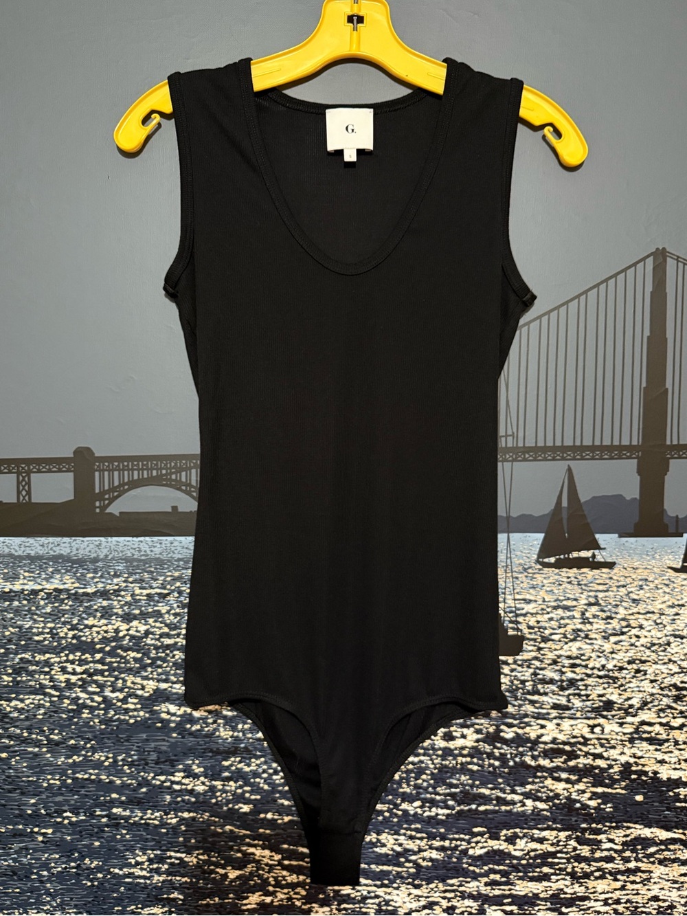 GOOP G. Label black ribbed Body suit